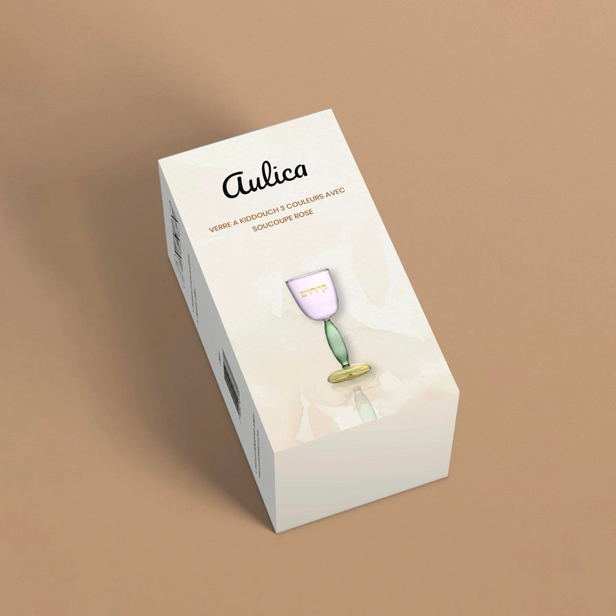 Glass Kiddush Cup and Saucer