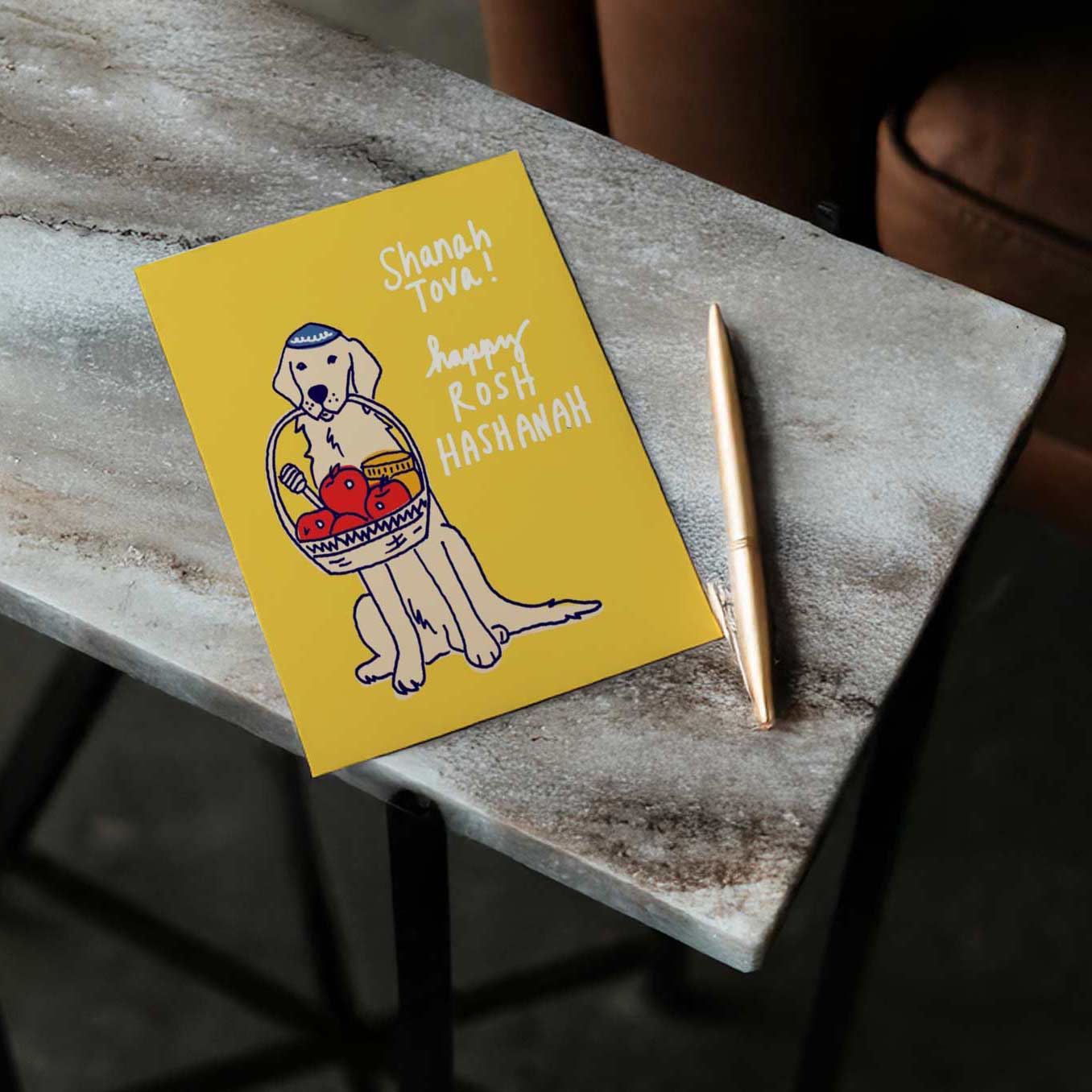 Jewish Dog Rosh Hashanah Greeting Card