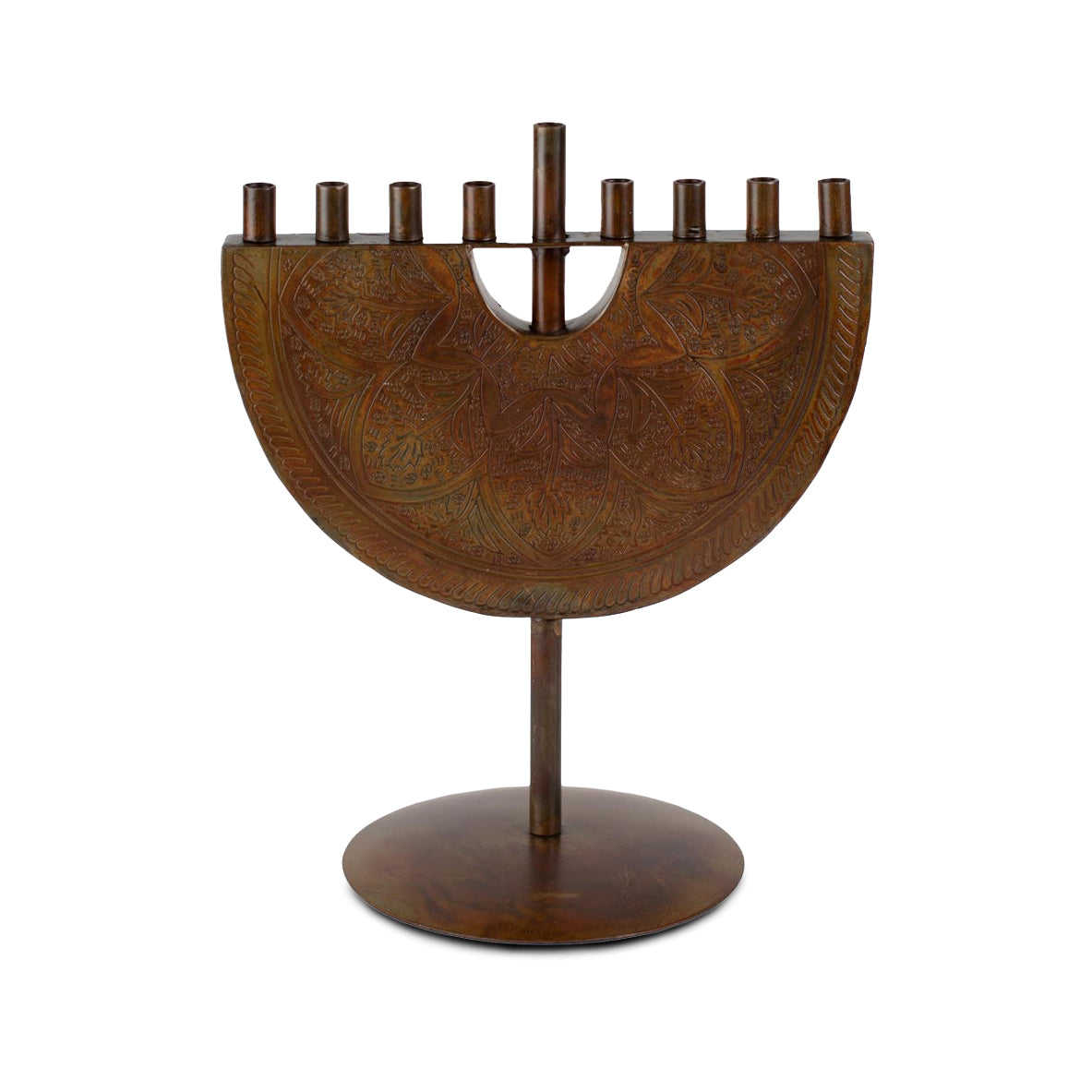 Engraved Iron Menorah