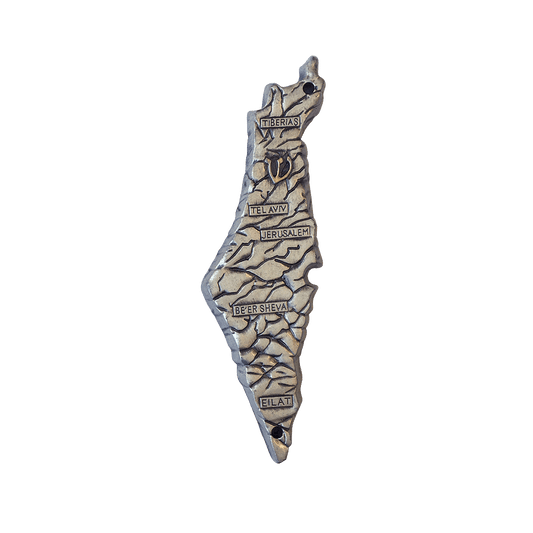 Map of Israel Pewter Mezuzah