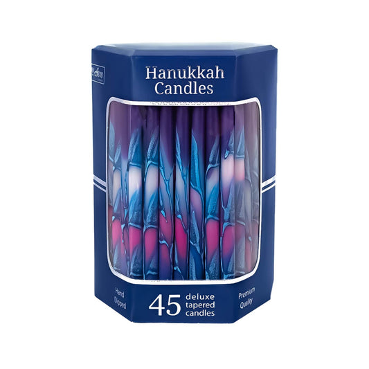 Multi-Hued Frosted Menorah Candles