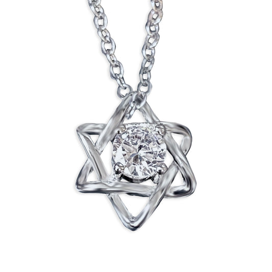 Star of David with zircon gemstone