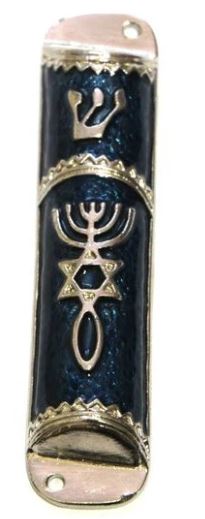 Blue Messianic Seal Mezuzah