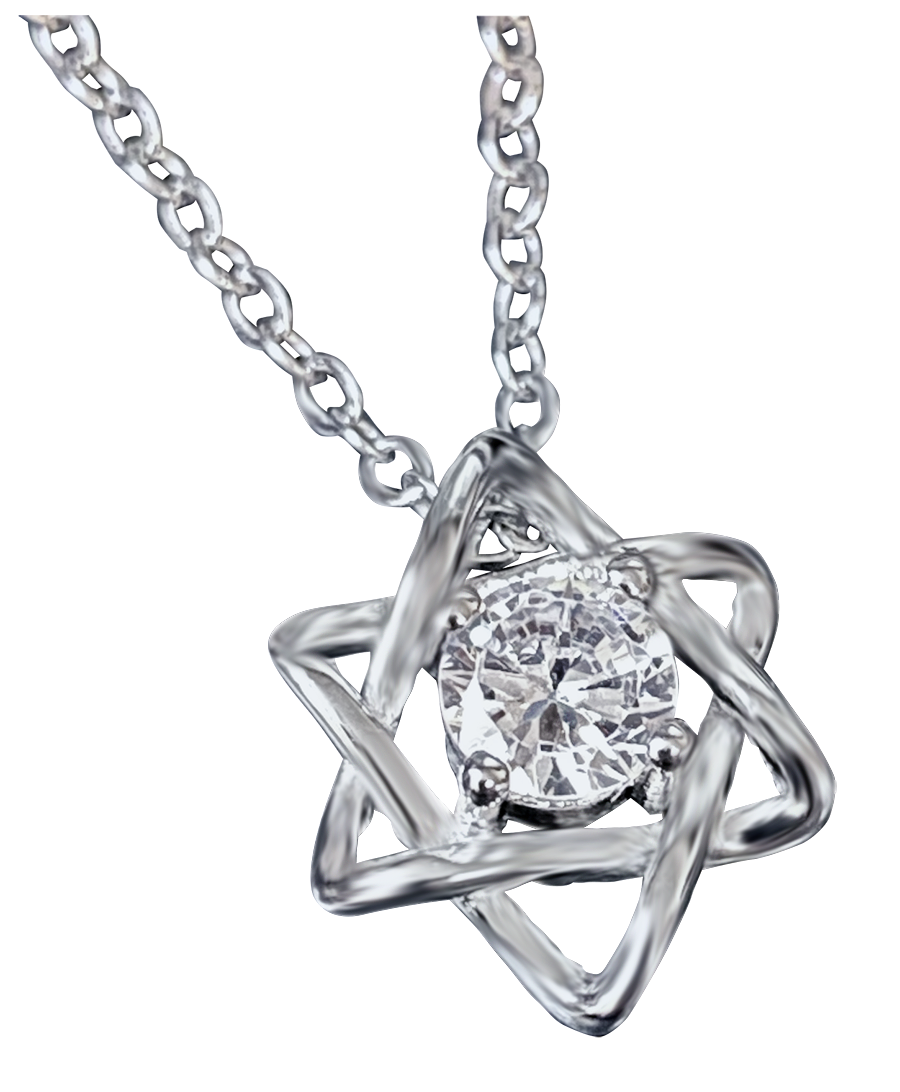 Star of David with zircon gemstone