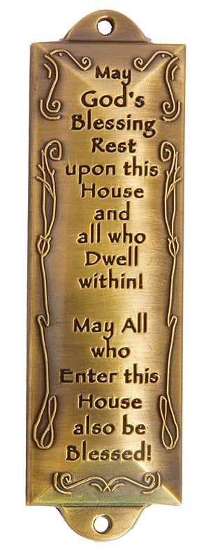 Bless this House Mezuzah Brass