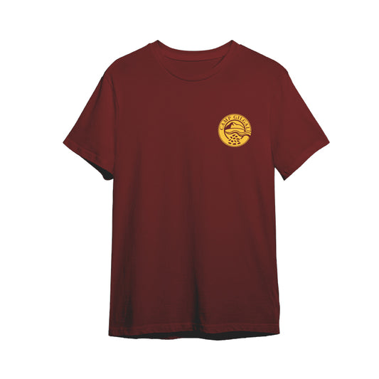 Camp Gilgal T-shirt, Burgandy w/yellow logo