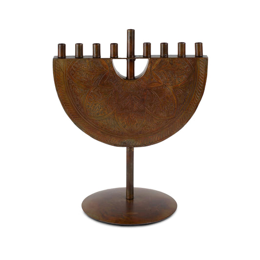 Engraved Iron Menorah