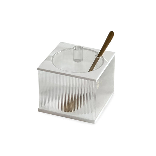 Lucite Honey Dish with Gold Spoon