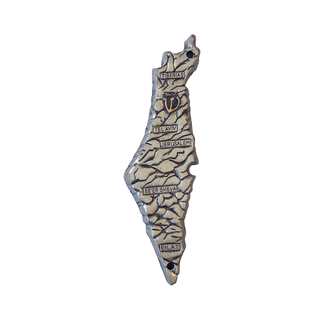 Map of Israel Pewter Mezuzah