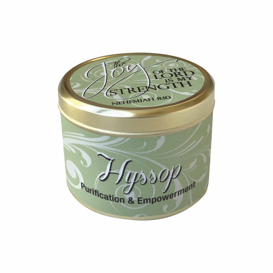 Hyssop Scripture Tin Candle