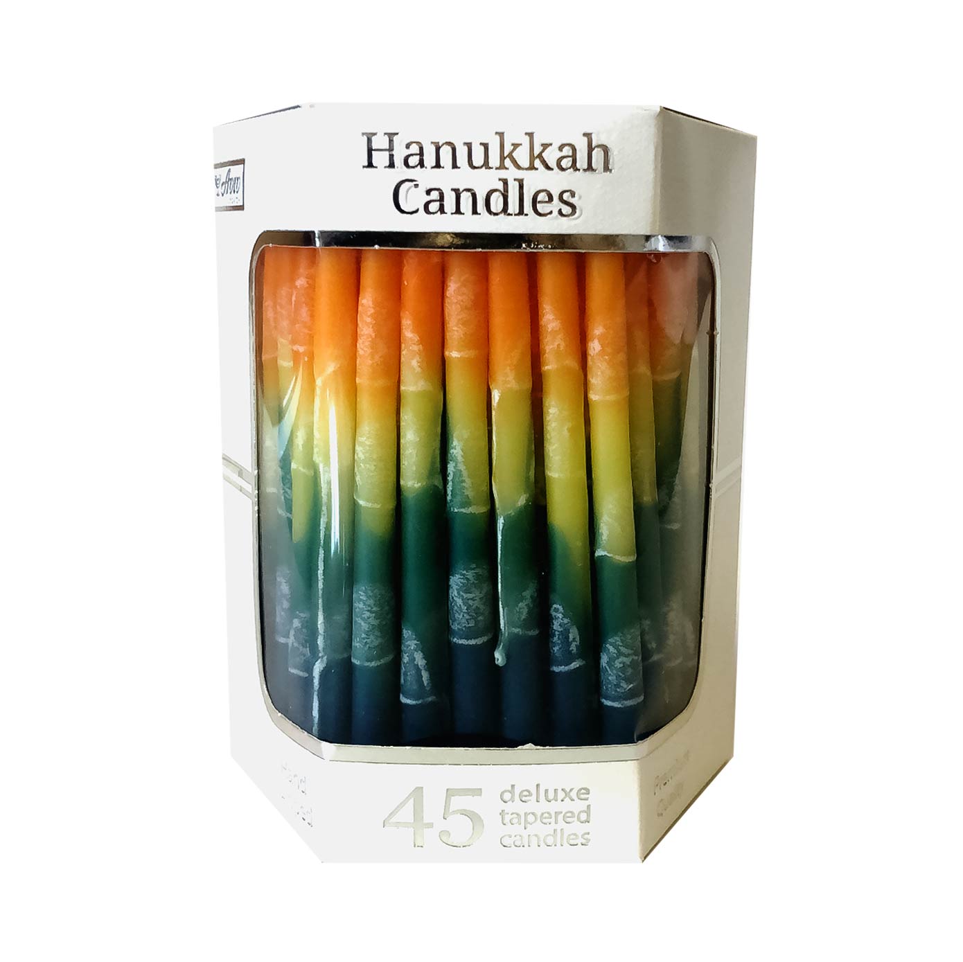Hanukkah tri-colored sunburst candles
