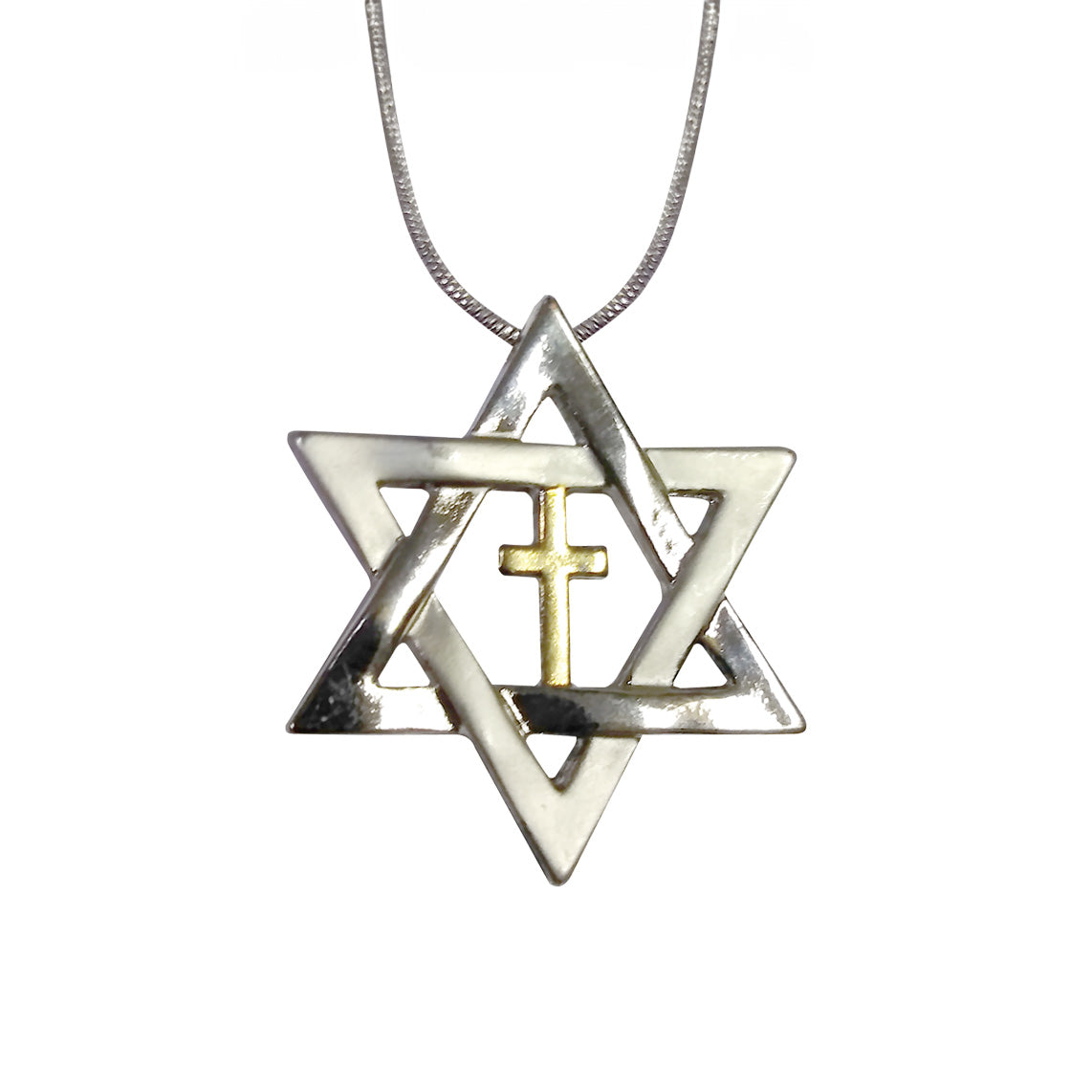 Star of David and Cross Necklace