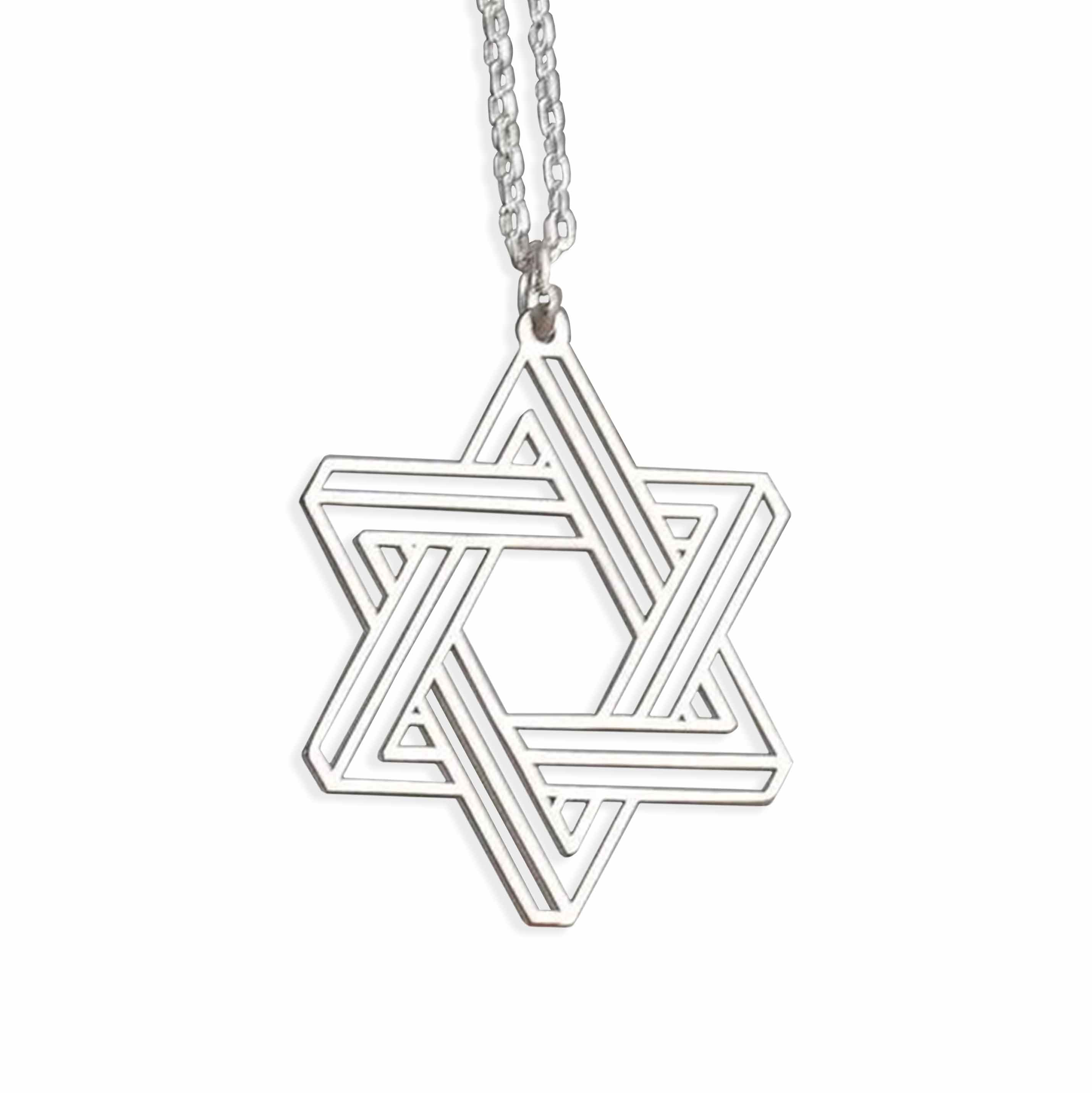 Decorative Star of David Pendant Necklace - Sterling Silver - Pendant Only Decorative Star of David Pendant Necklace - Sterling Silver - Pendant Only