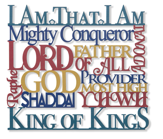 Names of God Steel Cut Out Wall Art